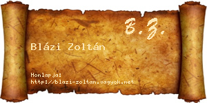Blázi Zoltán névjegykártya